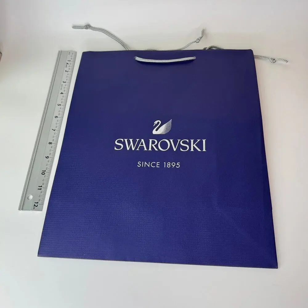 Swarovski Blue Paper Gift Empty Shopping Bag 12.5 x 14.5 x 6